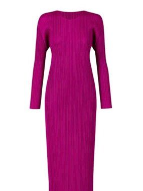 Pleats Please Issey Miyake Forward 2 Dress Magenta